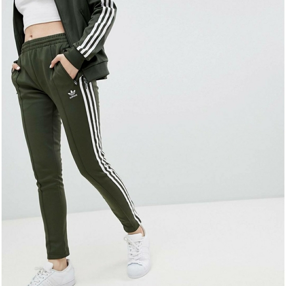 olive adidas track pants